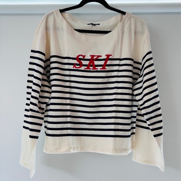NWT J.Crew Mariner Cloth Embroidered Long-Sleeve T-Shirt in Stripe - Picture 3 of 5